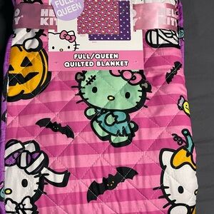 Hello Kitty Pink and Purple Halloween Blanket